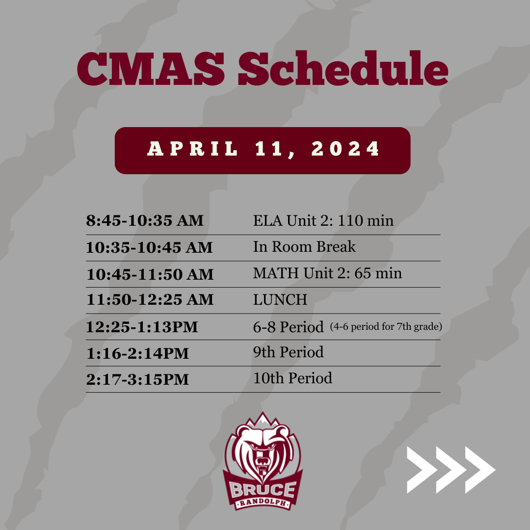 Bruce Randolph School » CMAS Schedule April 2024